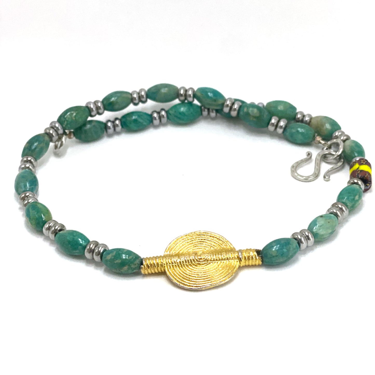 Amazonite Gold Trade Necklace