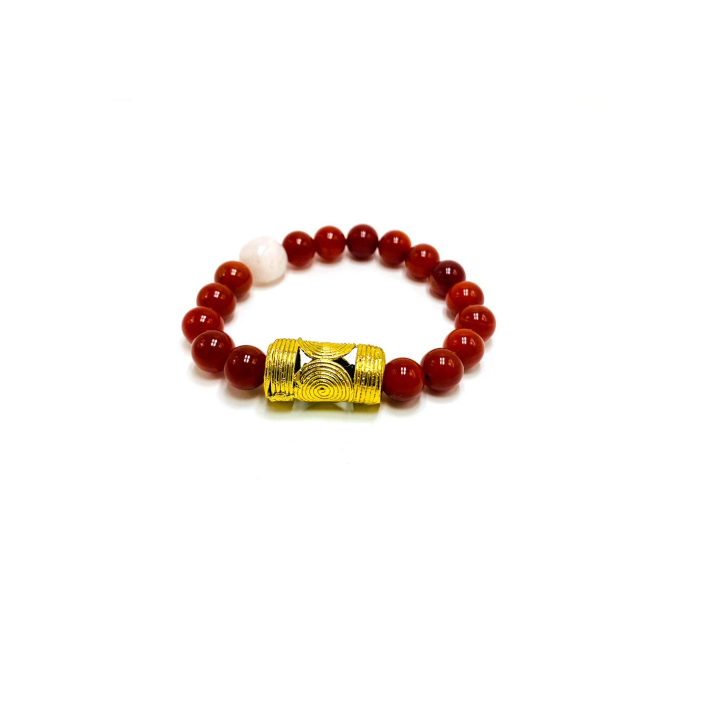 Carnelian with Snow Gold Mix Bracelet