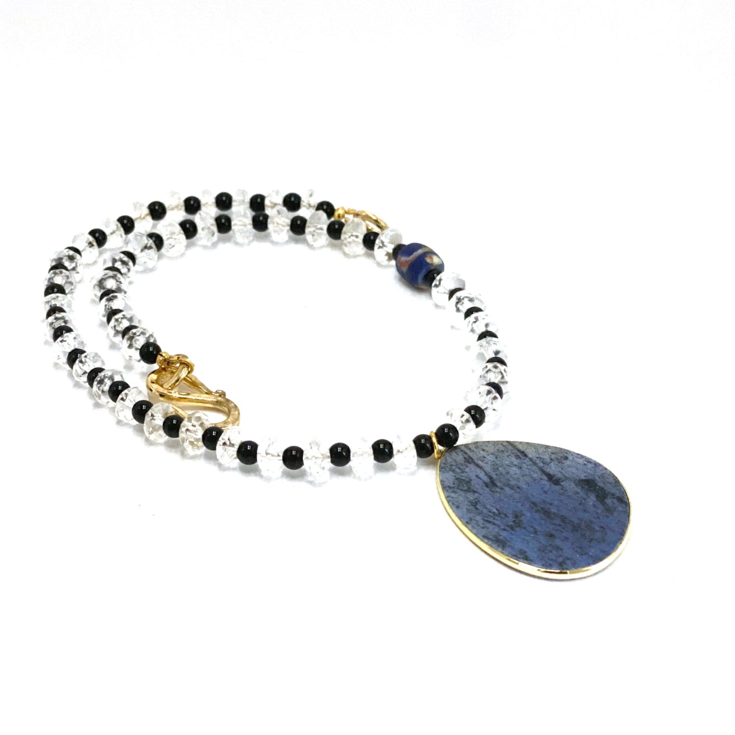 Dumortierite Quartz Jasper Necklace