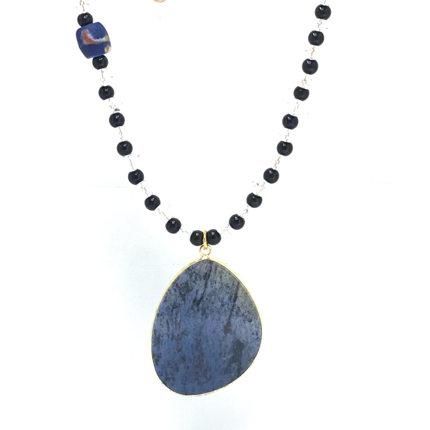 Dumortierite Quartz Jasper Necklace