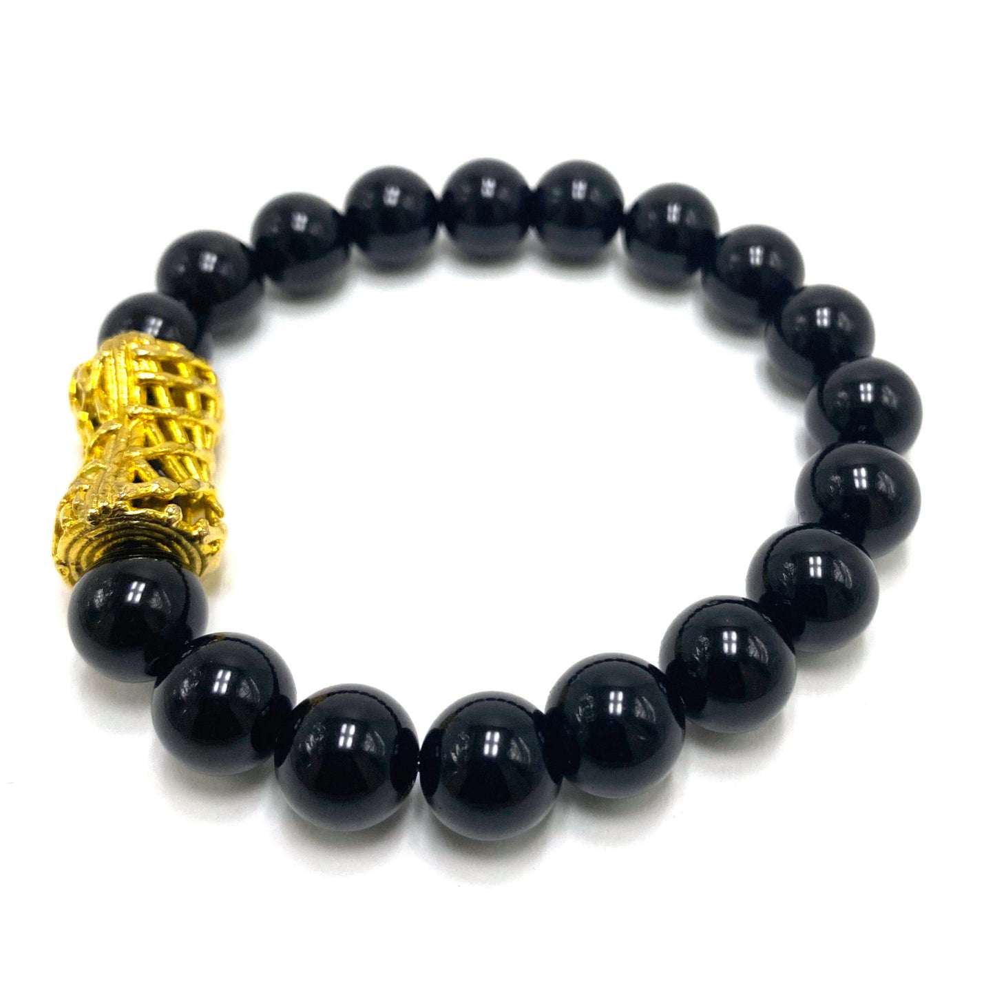 Onyx Gem Gold Bracelet