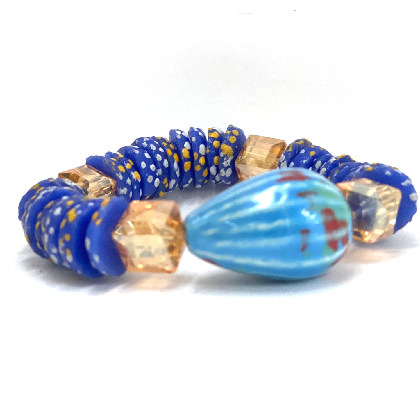 Ghana Blue Teardrop Bracelet