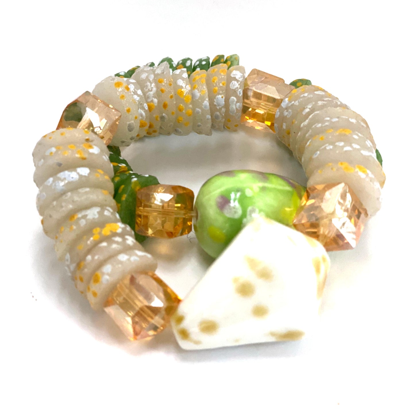 Ghana Cream Bicone Bracelet