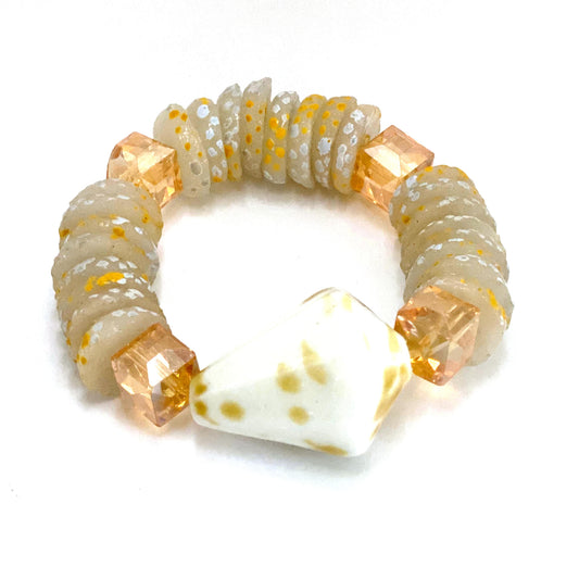 Ghana Cream Bicone Bracelet