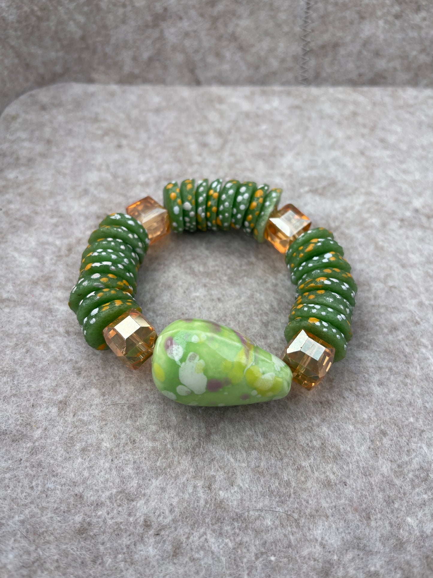 Ghana Green Teardrop Bracelet