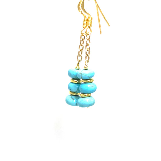 Turquoise Chain Cool Earring