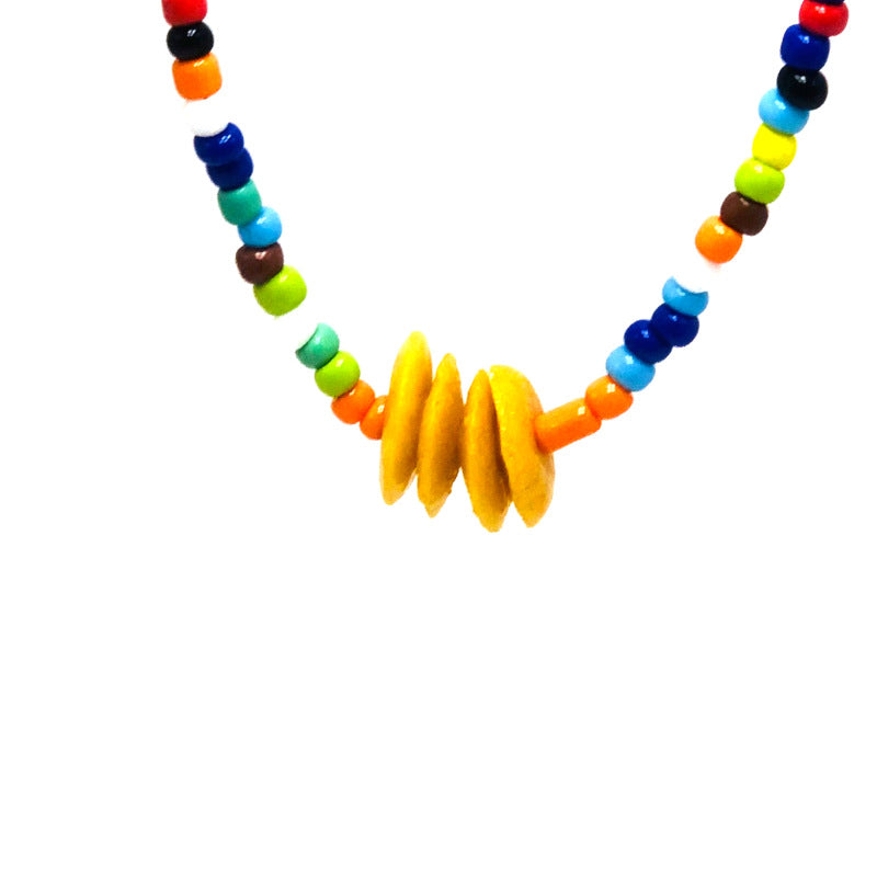 Bead and Sand disc mix necklace