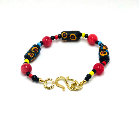 African Multi Seed with Gem Bracelet